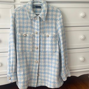 Zara comfortable vintage plaid shacket. Like new.